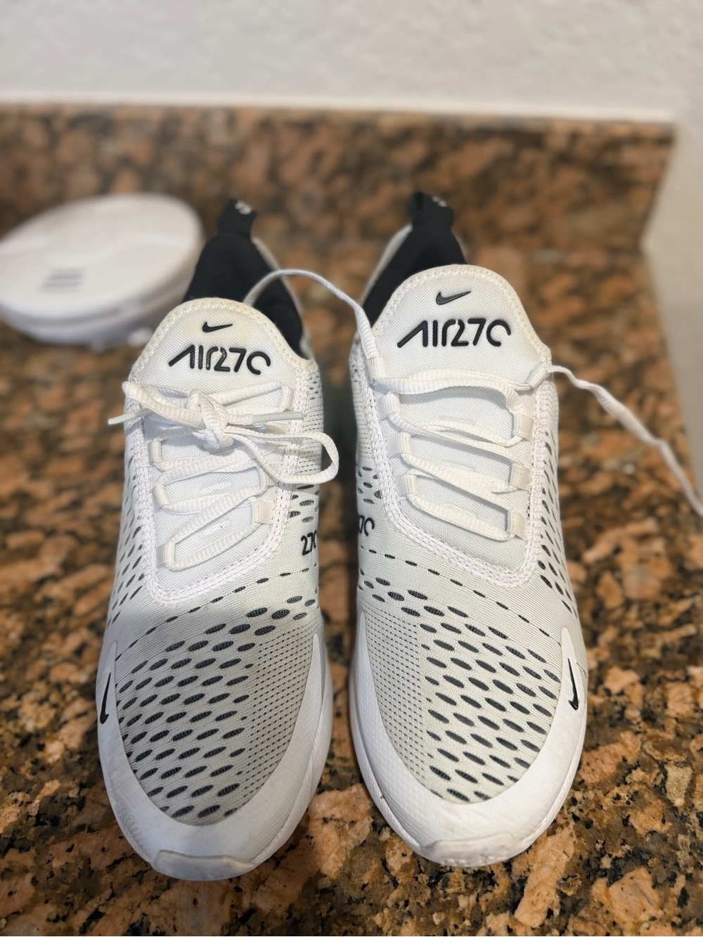 Nike Kids Air270 White and Black Lightweight Sneakers